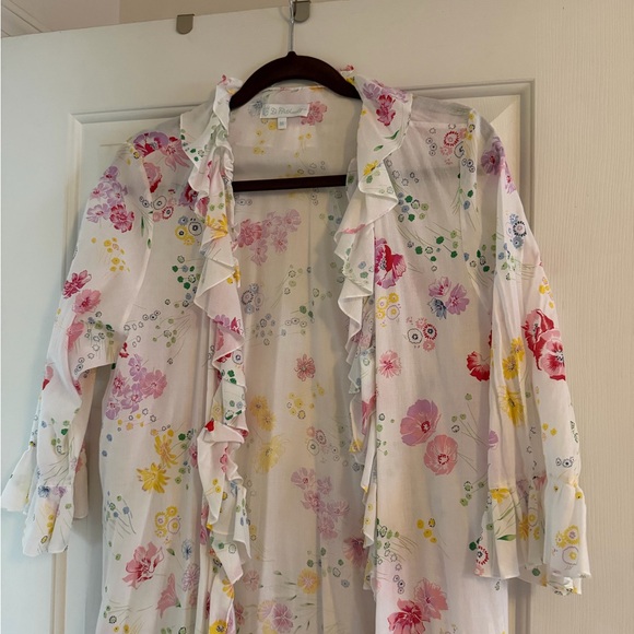Floral Ruffle D. Porthault Robe - Picture 1 of 4
